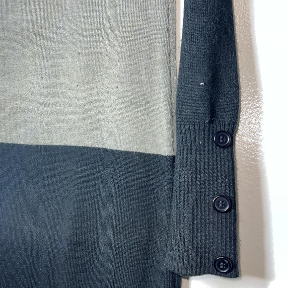 Say What? Sweater Mini Dress Women Size MEDIUM V Neck Button Details Colorblock - Picture 3 of 11